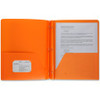 Business Source Letter Portfolio - 8 1/2" x 11" - 50 Sheet Capacity - 3 x Prong Fastener(s) - 2 Pocket(s) - Poly - Orange - 1 Each