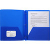 Business Source Letter Portfolio - 8 1/2" x 11" - 50 Sheet Capacity - 3 x Prong Fastener(s) - 2 Pocket(s) - Poly - Blue - 1 Each