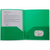 Business Source Letter Portfolio - 8 1/2" x 11" - 30 Sheet Capacity - 2 Pocket(s) - Poly - Green - 1 Each