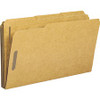 Business Source 1/3 Tab Cut Legal Recycled Fastener Folder - 8 1/2" x 14" - 2 Fastener(s) - Top Tab Location - Assorted Position Tab Position - Kraft - 10% Recycled - 50 / Box