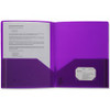 Business Source Letter Portfolio - 8 1/2" x 11" - 30 Sheet Capacity - 2 Pocket(s) - Poly - Purple - 1 Each