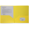 Business Source Letter Portfolio - 8 1/2" x 11" - 30 Sheet Capacity - 2 Pocket(s) - Poly - Yellow - 1 Each