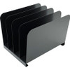 Huron Vertical Desk Organizer - 4 Compartment(s) - 7.8" Height x 11" Width x 11" Depth - Durable - Black - Steel - 1 Each
