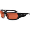 Ergodyne Skullerz Odin Copper Lens Safety Glasses - Durable, Flexible, Non-slip, Scratch Resistant, Anti-fog, Perspiration Resistant, Comfortable - Ultraviolet Protection - Black - 1 Each