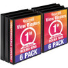 Samsill Value 1" Round Ring View Binder - 1" Binder Capacity - 200 Sheet Capacity - 3 x Ring Fastener(s) - 4.02 lb - Recycled - 6 / Carton