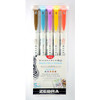 Zebra Pen Mildliner Brush Double-ended Highlighter Warm Color Pack - Fine Marker Point - Brush Marker Point Style - Gold Pigment-based, Magenta, Brown, Vermillion, Smoke Blue Ink - 5 / Pack