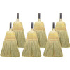 Genuine Joe Warehouse Broom - Corn Fiber Bristle - 38" Handle Length - 57" Overall Length - Lacquered Wood Handle - 6 / Carton - Natural