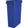 Rubbermaid Commercial Venting Slim Jim Waste Container - 23 gal Capacity - Durable, Vented, Handle - 30" Height x 22" Width x 11" Depth - Blue - 1 Each