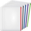 Cardinal Zipper Binder Pockets - 0.50" Maximum Capacity - 100 x Sheet Capacity - For Letter 8 1/2" x 11" Sheet - 3 x Holes - Ring Binder - Rectangular - Blue, Black, Red, Purple, Green - Poly - 5 / Pack