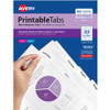 Avery Printable Repositionable Tabs - 80 Tab(s)1.75" Tab Width - Permanent - Paper Divider - White Paper Tab(s) - 80 / Pack