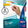Avery Index Maker Index Divider - 25 x Divider(s) - 5 - 5 Tab(s)/Set - 8.5" Divider Width x 11" Divider Length - 3 Hole Punched - White Paper Divider - Multicolor Paper Tab(s) - 5 / Set