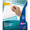 Avery Index Maker Index Divider - 5 x Divider(s) - 5 - 5 Tab(s)/Set - 8.5" Divider Width x 11" Divider Length - 3 Hole Punched - White Paper Divider - White Paper Tab(s) - 5 / Set