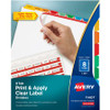 Avery Index Maker Index Divider - 8 x Divider(s) - Print-on Tab(s) - 8 - 8 Tab(s)/Set - 8.5" Divider Width x 11" Divider Length - 3 Hole Punched - White Paper Divider - Multicolor Paper Tab(s)
