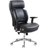 Lorell Lumbar Support High-Back Chair - Black Bonded Leather Seat - Black Bonded Leather Back - High Back - 5-star Base - 1 Each