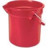 Rubbermaid Commercial Brute 14-quart Round Bucket - 14 quart - Rust Resistant, Heavy Duty, Stackable, Bend Resistant - 11.2" - Steel - Chrome, Nickel, Red - 1 Each