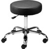 Lorell Backless Pneumatic Height Stool - Vinyl Seat - 5-star Base - Black - 1 Each