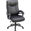 Lorell High Back Executive Chair - Black Leather Seat - 5-star Base - 1 Each