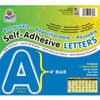 Pacon Reusable Self-Adhesive Letters - (Uppercase Letters, Number, Punctuation Marks) Shape - Self-adhesive - Acid-free, Fadeless - 4" Length - Puffy Font - Blue - 1 / Pack