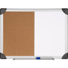 Lorell Dry Erase Aluminum Frame Cork Combo Boards - 18" Height x 24" Width - Natural Cork Surface - Self-healing - Aluminum Frame - 1 Each