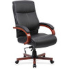 Lorell Executive Chair - Black Leather Seat - Black Leather Back - High Back - 1 Each