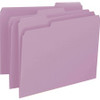 Smead Colored 1/3 Tab Cut Letter Recycled Top Tab File Folder - 8 1/2" x 11" - 3/4" Expansion - Top Tab Location - Assorted Position Tab Position - Lavender - 10% Recycled - 100 / Box