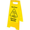 Impact Products English/Spanish Wet Floor Sign - 1 Each - Caution Wet Floor Print/Message - 1" Width x 24.6" Height - Rectangular Shape - Impact Resistant, Foldable - Vinyl - Black, Yellow