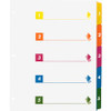Business Source Color-coded Table of Contents/Tabs Index Dividers - Printed Tab(s) - Digit - 1-5 - 5 Tab(s)/Set - 3 Hole Punched - White Divider - Multicolor Mylar Tab(s) - 24 / Box