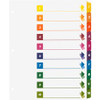 Business Source Color-coded Table of Contents/Tabs Index Dividers - Printed Tab(s) - Digit - 1-10 - 10 Tab(s)/Set - 3 Hole Punched - Multicolor Divider - Multicolor Mylar Tab(s) - 24 / Box