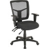 Lorell ErgoMesh Series Managerial Mid-Back Chair - Black Fabric Seat - Black Back - Black Frame - Mid Back - 5-star Base - 1 Each
