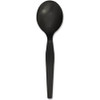 Genuine Joe Heavyweight Disposable Soup Spoons - 1 Piece(s) - 1000/Carton - Soup Spoon - 1 x Soup Spoon - Disposable - Textured - Black