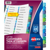 Avery Two-Column Table Contents Dividers w/Tabs - 24 x Divider(s) - 1-24 - 24 Tab(s)/Set - 8.5" Divider Width x 11" Divider Length - 3 Hole Punched - White Paper Divider - Multicolor Paper Tab(s) - 24 / Set
