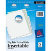 Avery Big Tab Extra-Wide Insertable Dividers - 5 Blank Tab(s) - 5 Tab(s)/Set - 9" Divider Width x 11" Divider Length - 3 Hole Punched - Paper Divider - Clear Tab(s) - 5 / Set