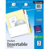Avery Pocket Insertable Dividers - 5 Tab(s) - 5 Tab(s)/Set - 11" Divider Width - Assorted Paper Divider - Multicolor Tab(s) - 5 / Set