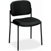Basyx by HON Scatter Stacking Guest Chair | Black Fabric - Black Fabric, Polyester Seat - Black Fabric, Polyester Back - Black Tubular Steel Frame - Four-legged Base - 1 Unit