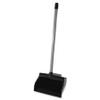 LobbyMaster Dustpan - 12" Wide - Polyvinyl Chloride (PVC) Handle - Black/Silver - 6 / Carton