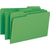 Smead Colored 1/3 Tab Cut Legal Recycled Top Tab File Folder - 8 1/2" x 14" - 3/4" Expansion - Top Tab Location - Assorted Position Tab Position - Green - 10% Recycled - 100 / Box