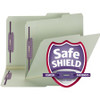 Smead 2/5 Tab Cut Letter Recycled Fastener Folder - 8 1/2" x 11" - 1" Expansion - 2 x 2S Fastener(s) - 2" Fastener Capacity for Folder - Top Tab Location - Right of Center Tab Position - Pressboard - Gray, Green - 60% Recycled - 25 / Box