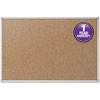 Mead Classic Cork Bulletin Board - 24" Height x 36" Width - Natural Cork Surface - Self-healing - Silver Aluminum Frame - 1 Each