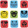 Flipside Student Animal Whiteboard Eraser Set - Assorted - Square - EVA Foam - 2" Width x 2" Height x - 2" Length - 12 / Set - Magnetic