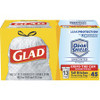 Glad ForceFlex Tall Kitchen Drawstring Trash Bags - 13 gal - 27" Width x 24" Length x 1 mil (25 Micron) Thickness - White - 45/Box - Kitchen, Office, School, Breakroom, Restaurant