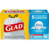 Glad ForceFlex Tall Kitchen Drawstring Trash Bags - Febreze Freshness - 13 gal - 24" Width x 27.38" Length x 1.05 mil (27 Micron) Thickness - White - 40/Box - Kitchen
