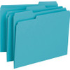 Smead Colored 1/3 Tab Cut Letter Recycled Top Tab File Folder - 8 1/2" x 11" - 3/4" Expansion - Top Tab Location - Assorted Position Tab Position - Teal - 10% Recycled - 100 / Box
