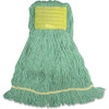 Genuine Joe GJOSGR5B, Wide Band Synthetic Blend Mophead, 1 Each, Green Tint - Synthetic Fiber, Cotton, Rayon