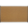 Quartet Arc Cubicle Bulletin Board - 18" Height x 30" Width - Brown Natural Cork Surface - Durable, Self-healing - Silver Aluminum Frame - 1 / Each