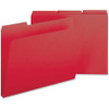 Smead Colored 1/3 Tab Cut Letter Recycled Top Tab File Folder - 8 1/2" x 11" - 1" Expansion - Top Tab Location - Assorted Position Tab Position - Pressboard - Bright Red - 100% Recycled - 25 / Box