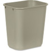 Rubbermaid Commercial Standard Series Wastebaskets - 7.03 gal Capacity - Rectangular - 15" Height x 10.3" Width x 14.4" Depth - Polyethylene - Beige - 1 Each