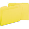 Smead Colored 1/3 Tab Cut Letter Recycled Top Tab File Folder - 8 1/2" x 11" - 1" Expansion - Top Tab Location - Assorted Position Tab Position - Pressboard - Yellow - 100% Recycled - 25 / Box