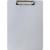 Business Source Plastic Clipboard - 8 1/2" x 11" - Low-profile - Plastic - Silver - 1 Each