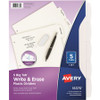 Avery Big Tab Write & Erase Dividers - 5 x Divider(s) - Write-on Tab(s) - 5 - 5 Tab(s)/Set - 8.5" Divider Width x 11" Divider Length - 3 Hole Punched - White Plastic Divider - White Plastic Tab(s) - 3