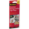 Scotch Envelope/Package Sealing Tape Strips - 6" Length x 2" Width - 3.1 mil Thickness - 3" Core - Synthetic Rubber Backing - 2 / Pack - Clear
